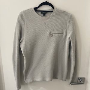 Grey ribbed crew neck sweater size small